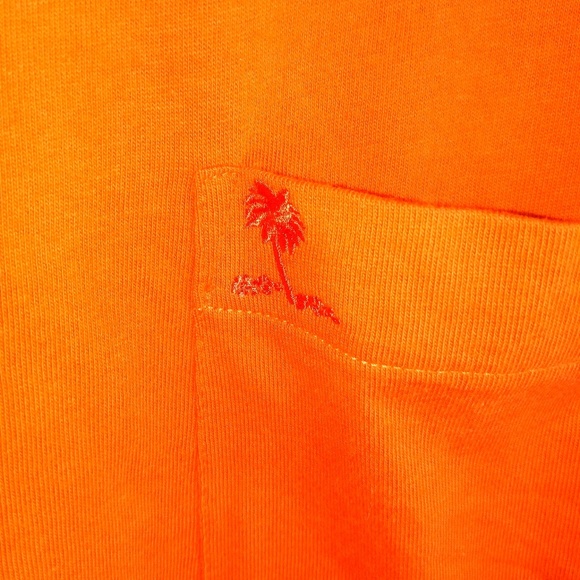Island Shores XLG Mens Pocket T-Shirt in Orange - Picture 3 of 4